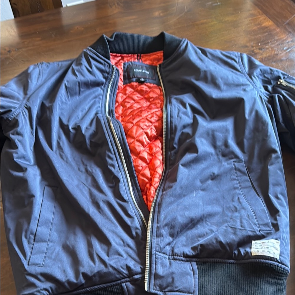 Adam Levine Collection Black and Red Bomber Jacket